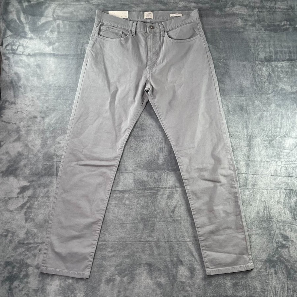 NWT Flint and Tinder 365 Pant Mens 31x30 Gray Athletic Tapered Fit Cotton Chinos
